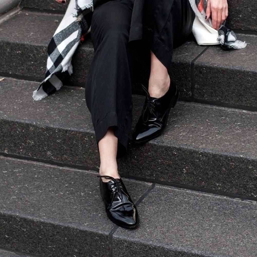 Madewell Black Patent Oxfords 6